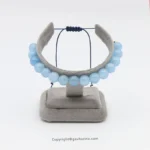 دستبند مهره سنگی آکوامارین