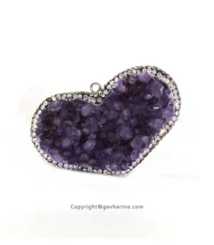 گردنبند آمیتیست زنانه قلبی