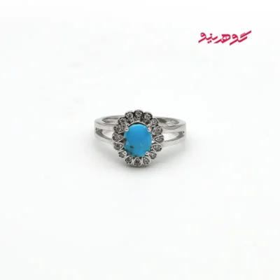 انگشتر فیروزه زنانه نقره کد 345