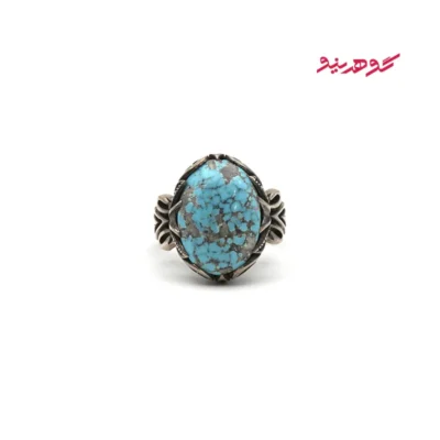انگشتر فیروزه مردانه نقره کد 361
