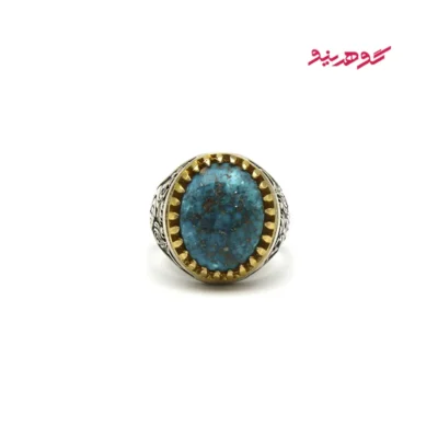 انگشتر فیروزه مردانه نقره کد 364