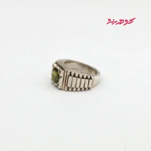 انگشتر رولکسی زبرجد مردانه نقره دست ساز کد 366