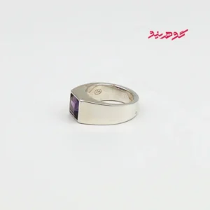 انگشتر آمیتیست مردانه نقره کد 404