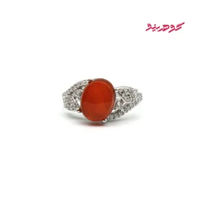 انگشتر عقیق سرخ یمنی زنانه نقره کد 427