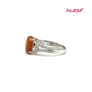 انگشتر عقیق سرخ یمنی زنانه نقره کد 431