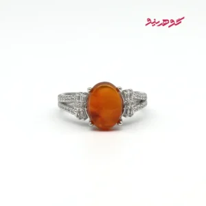 انگشتر عقیق سرخ یمنی زنانه نقره کد 431
