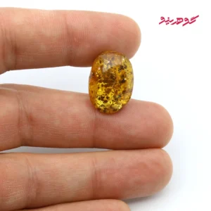 نگین کهربا طبیعی زرد اصل کد 173