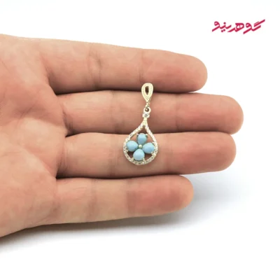 گردنبند فیروزه زنانه نقره کد 504
