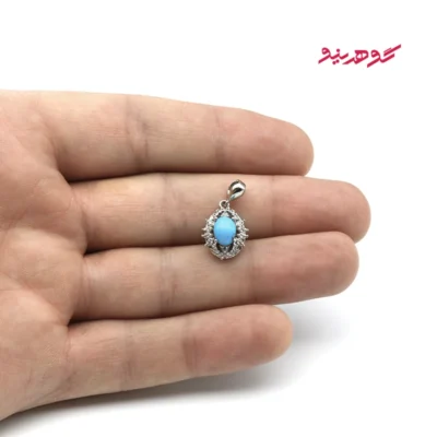 گردنبند فیروزه زنانه نقره کد 508