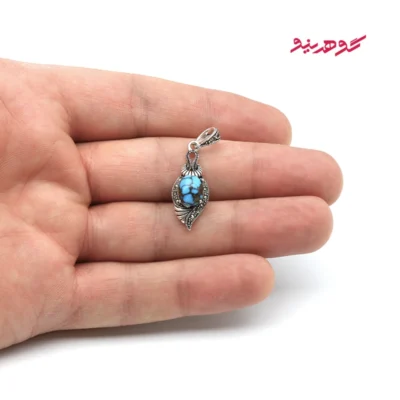 گردنبند فیروزه زنانه نقره مارکازیت کد 489