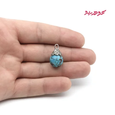 گردنبند فیروزه زنانه نقره مارکازیت کد 490