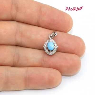 گردنبند فیروزه زنانه نقره کد 513