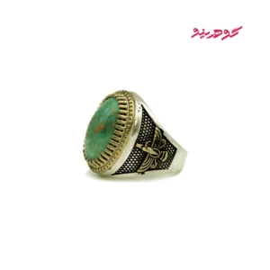 انگشتر فیروزه مردانه نقره کد 580