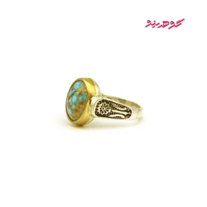انگشتر فیروزه مردانه نقره کد 584