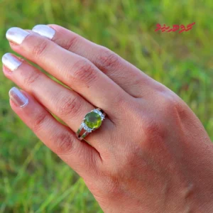 انگشتر زبرجد زنانه نقره کد 529