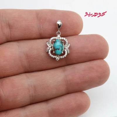 گردنبند فیروزه زنانه نقره کد 562