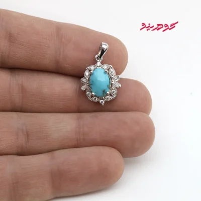 گردنبند فیروزه زنانه نقره کد 563