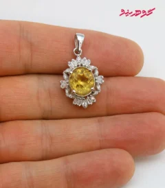 گردنبند سیترین زنانه نقره کد 560