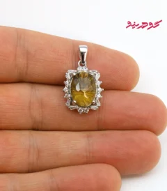 گردنبند سیترین زنانه نقره کد 561