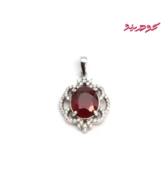 گردنبند یاقوت سرخ زنانه نقره کد 573