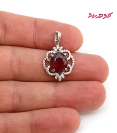 گردنبند یاقوت سرخ زنانه نقره کد 573