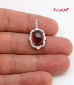 گردنبند گارنت سرخ زنانه نقره کد 572