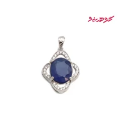 گردنبند یاقوت کبود زنانه نقره کد 574