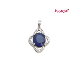 گردنبند یاقوت کبود زنانه نقره کد 574