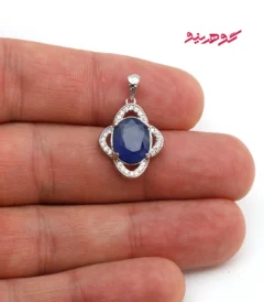 گردنبند یاقوت کبود زنانه نقره کد 574