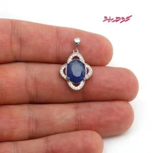 گردنبند یاقوت کبود زنانه نقره کد 574