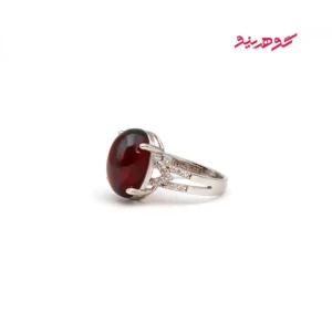 انگشتر گارنت سرخ زنانه نقره کد 546