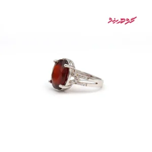 انگشتر گارنت سرخ زنانه نقره کد 547