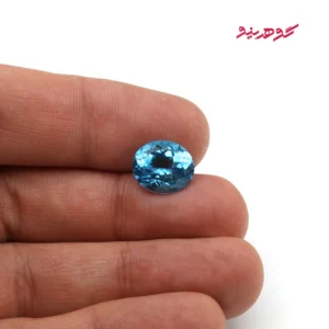 نگین توپاز آبی سوئیسی طبیعی کد 268